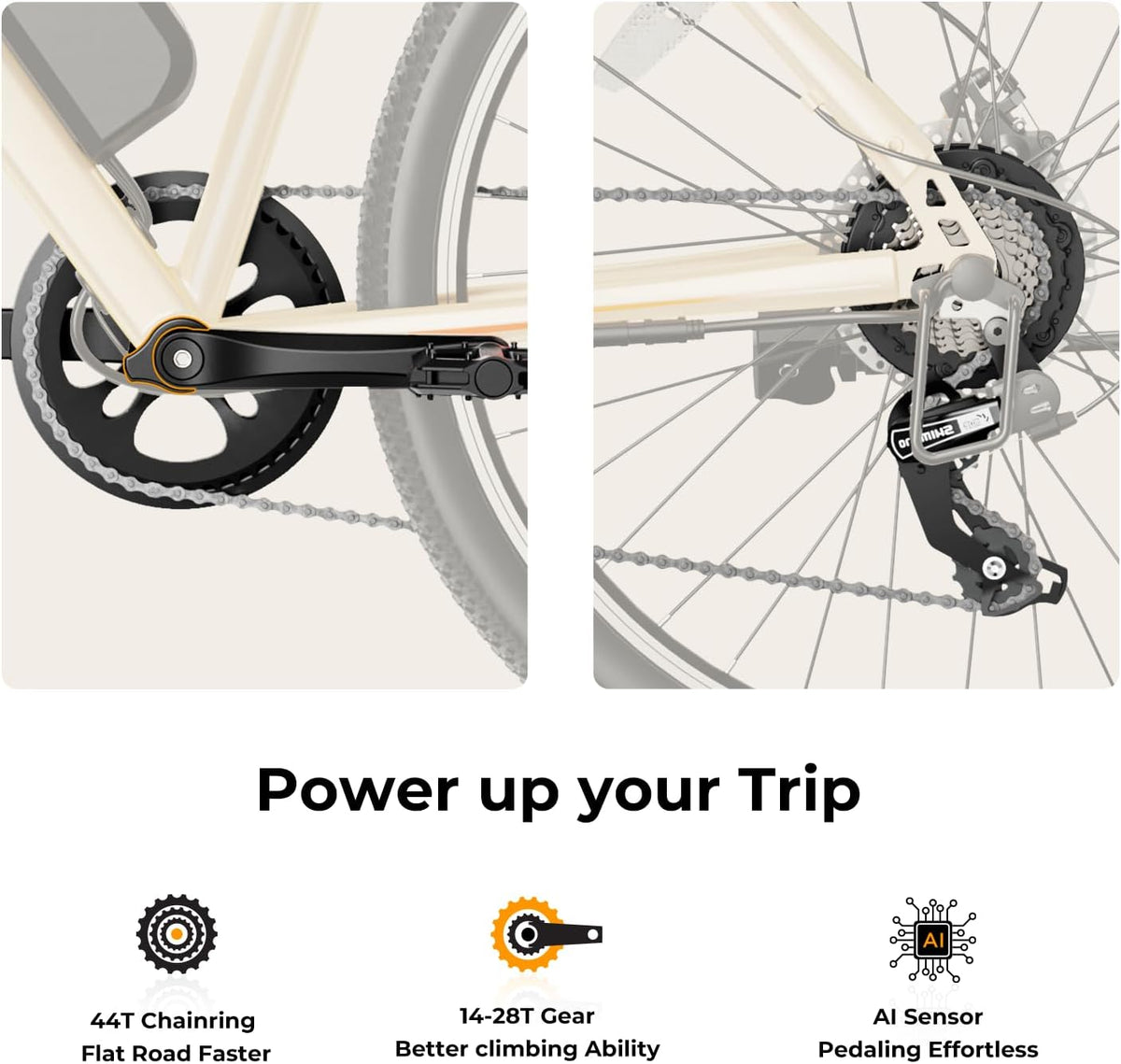 Vélo électrique EB5, moteur 500 W, autonomie 64 km, vitesse 32 km/h - Enhanced