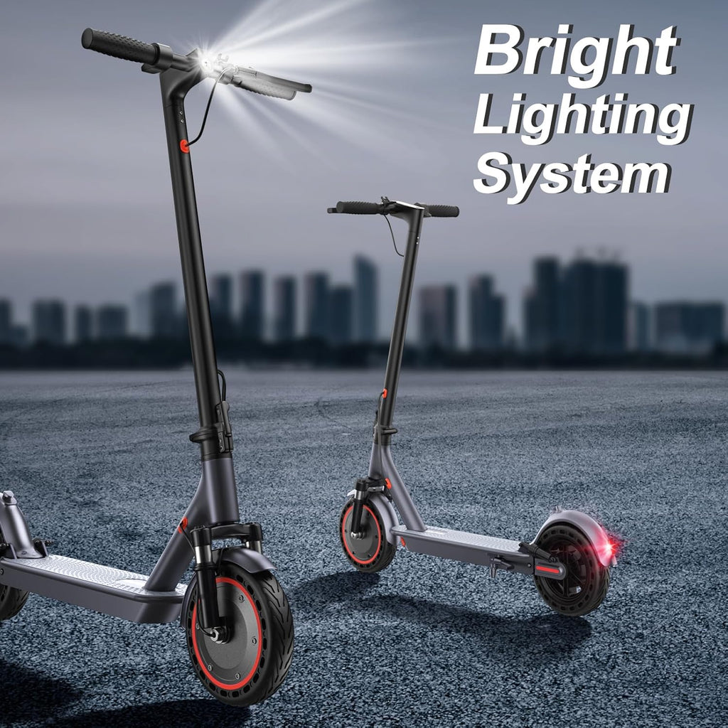 Trottinette électrique, moteur puissant de 350 W/500 W, pneus pleins de 8,5/10 pouces, vitesse de 19/22 mph, autonomie de 28/21/12 miles, double freinage - Enhanced