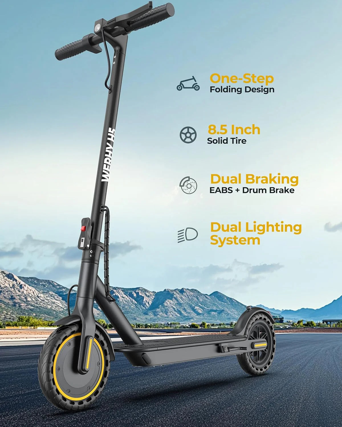 Trottinette électrique - Moteur 350W/500W, vitesse maximale de 22 mph (8,5''-187Wh-350W) - Enhanced