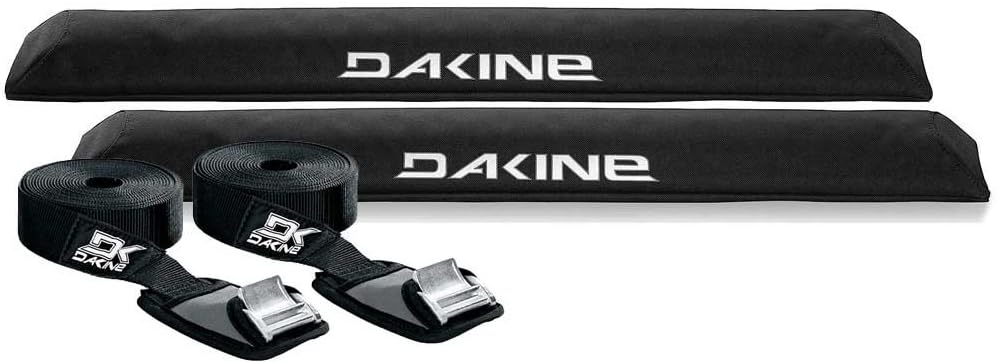 Ensemble de coussinets de protection pour barres de toit Dakine 28 Aero Long Black pour planche de surf/SUP/kayak, voiture/SUV, avec sangles d'arrimage Baja de 3,65 m (12 pi) - Enhanced