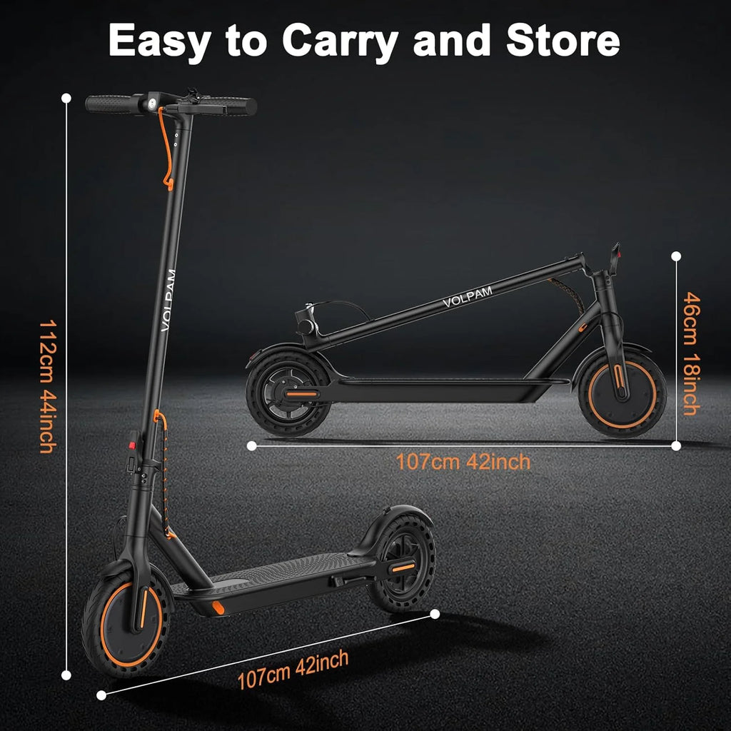 Trottinette électrique, moteur puissant de 350 W/500 W, pneus pleins de 8,5/10 pouces, vitesse de 19/22 mph, autonomie de 28/21/12 miles, double freinage - Enhanced