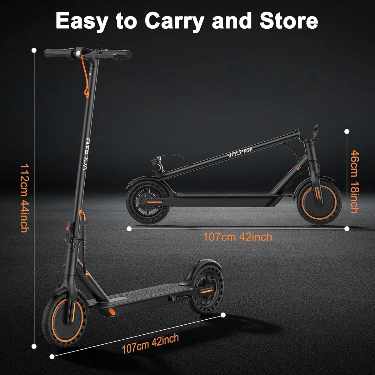 Trottinette électrique, moteur puissant de 350 W/500 W, pneus pleins de 8,5/10 pouces, vitesse de 19/22 mph, autonomie de 28/21/12 miles, double freinage - Enhanced