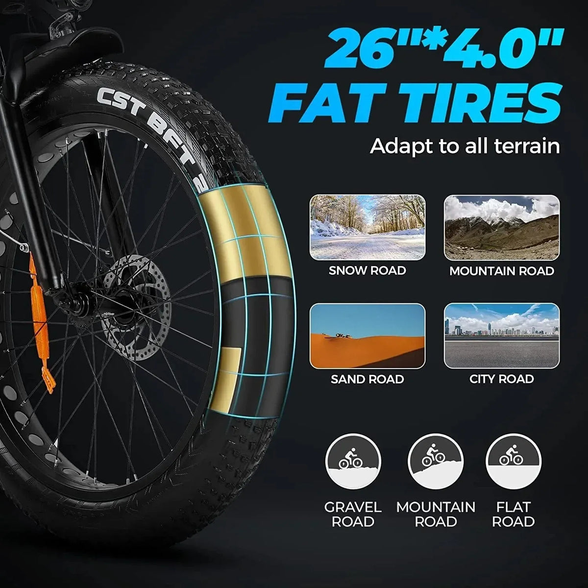 Vélo électrique d'extérieur avec batterie au lithium 48V/15Ah - Enhanced