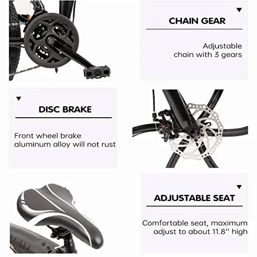 VTT pliant Outroad 26 pouces pour adulte, 21 vitesses, double suspension. - Enhanced