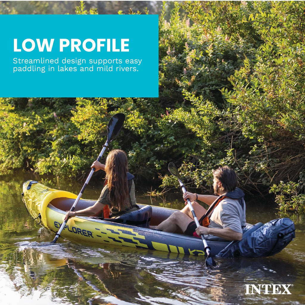 Ensemble de kayak gonflable INTEX Explorer K2 pour 2 personnes - Enhanced