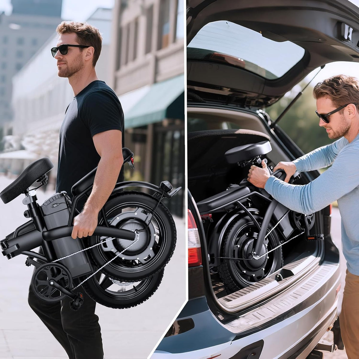 Vélo électrique pliable pour adultes, moteur de 500 W, vitesse maximale de 40 km/h et autonomie de 56 km, mini vélo électrique de 35,5 cm avec batterie amovible de 48 V et 576 Wh, certifié UL, idéal pour les trajets domicile-travail et les