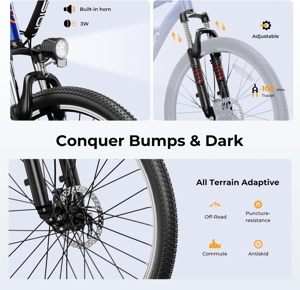 Vélo électrique EB5, moteur 500 W, autonomie 64 km, vitesse 32 km/h - Enhanced