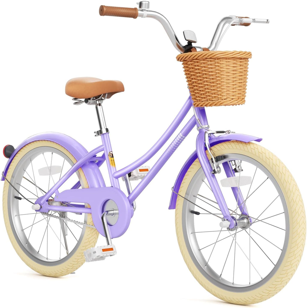 Vélo fille 67i avec stabilisateurs 12/14/16/20 pouces, pour petites filles de 3 à 12 ans, avec panier, sonnette, selle et guidon réglables, selle rembourrée et protège-chaîne. - Enhanced