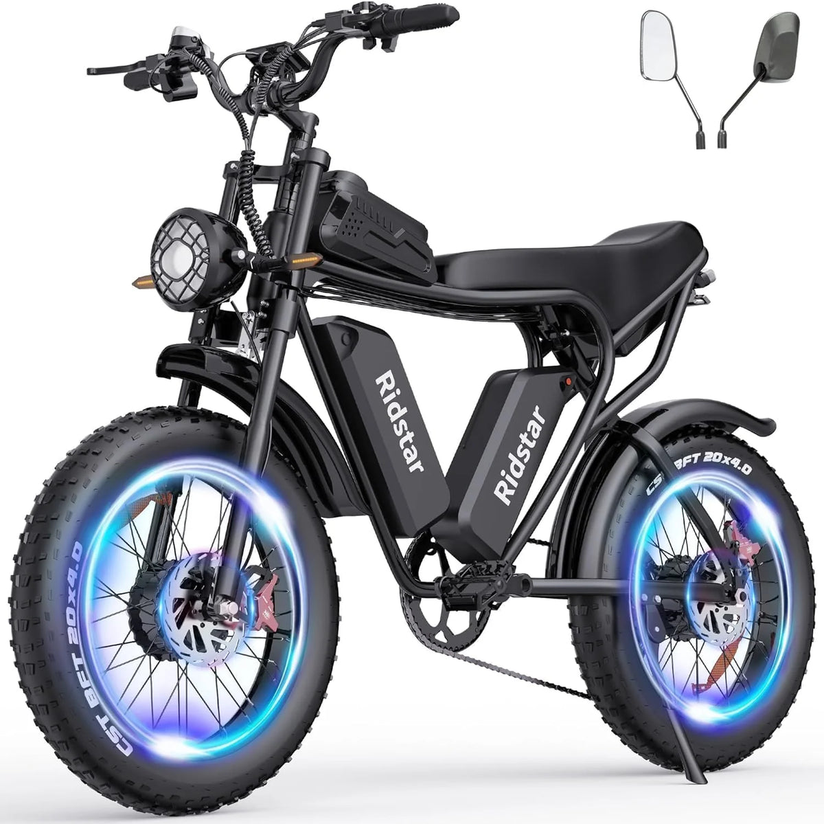 Vélo électrique Q20, 2000 W, 52 V, autonomie de 48 à 290 km, VTT électrique tout-terrain à gros pneus pour adultes - Enhanced