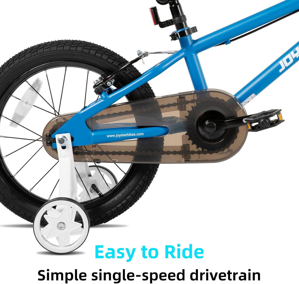 Vélo enfant JOYSTAR Lomand 14, 16, 18 et 20 pouces avec stabilisateurs, style BMX, pour garçons et filles de 3 à 12 ans, double frein V-Brake, selle réglable, plusieurs couleurs - Enhanced