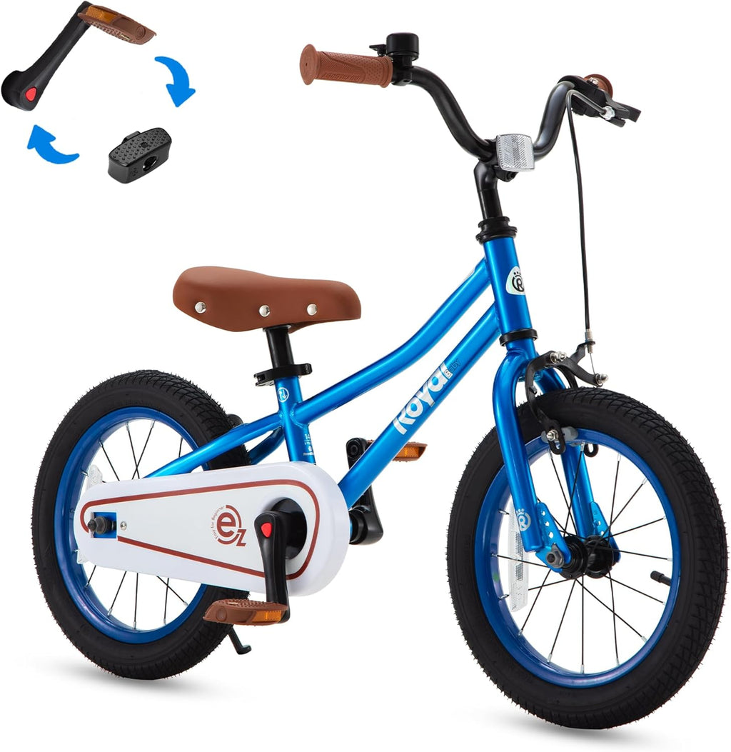 Vélo enfant RoyalBaby Terra EZ Balance, vélo convertible à pédales, 14, 16 et 18 pouces, facile à apprendre à pédaler, pour garçons et filles de 3 à 9 ans, débutants. - Enhanced