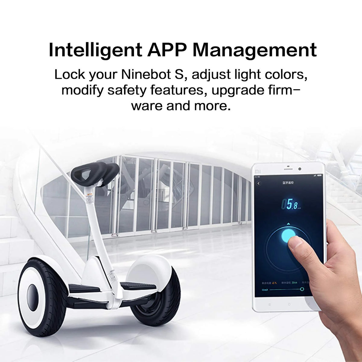 Hoverboard électrique auto-équilibré compatible (scooter auto-équilibré/NinebotS™ noir) - Enhanced