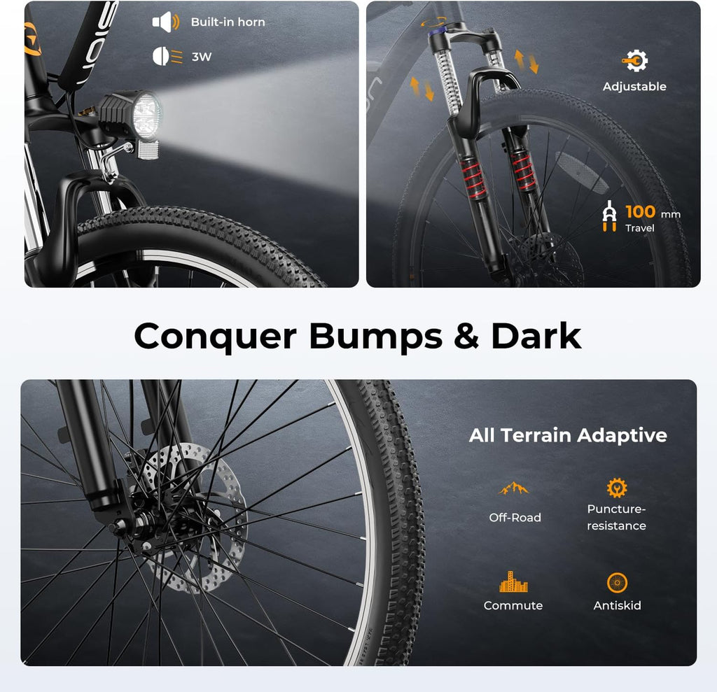 Vélo électrique EB5, moteur 500 W, autonomie 64 km, vitesse 32 km/h - Enhanced