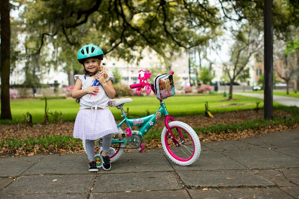 Vélo pour filles Dynacraft Barbie 16 pouces pour enfants de 5 à 7 ans - Design amusant et élégant, robuste et durable, parfait pour les enfants qui apprennent à faire du vélo, facile à assembler, idéal pour les jeunes cyclistes - Enhanced