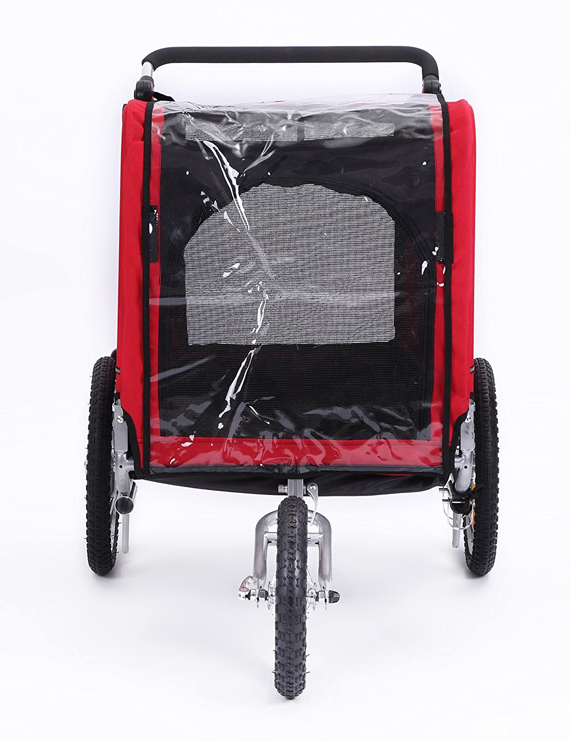 Remorque vélo 3 en 1 de luxe grande taille avec suspension, pour animaux de compagnie, joggeur ou cage à chien 10308 - Enhanced