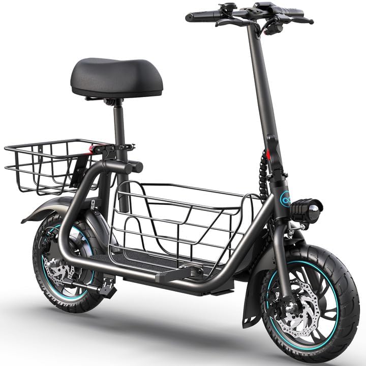Trottinette électrique pour adultes avec grand panier central - Enhanced