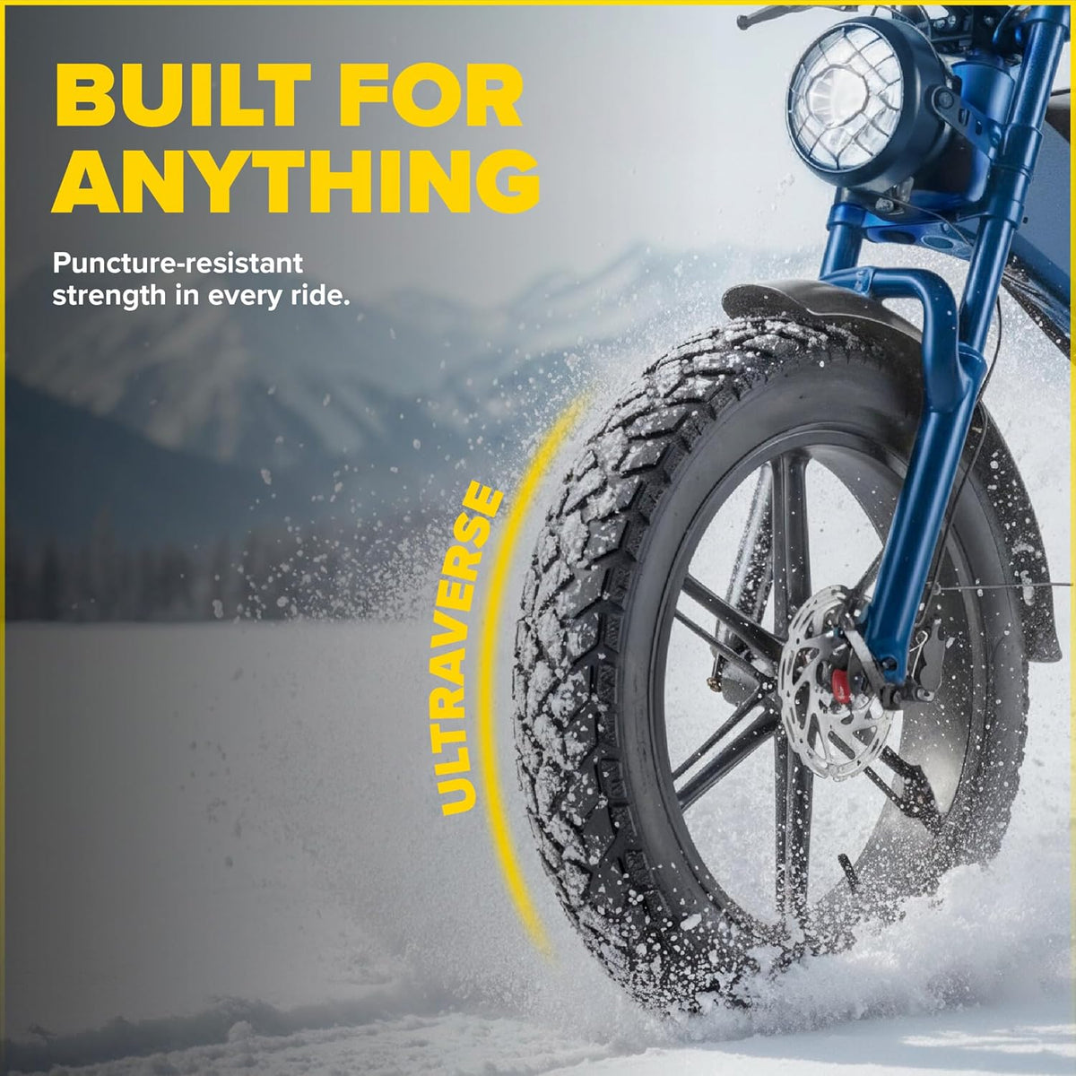 Pneu large ULTRAVERSE 20x4 pour VTT et vélos électriques - Pneu large 20 pouces robuste et haute performance, bande de roulement directionnelle tout terrain durable, densité supérieure pour les aventures sur route et sentier - 1 unité - Enhanced