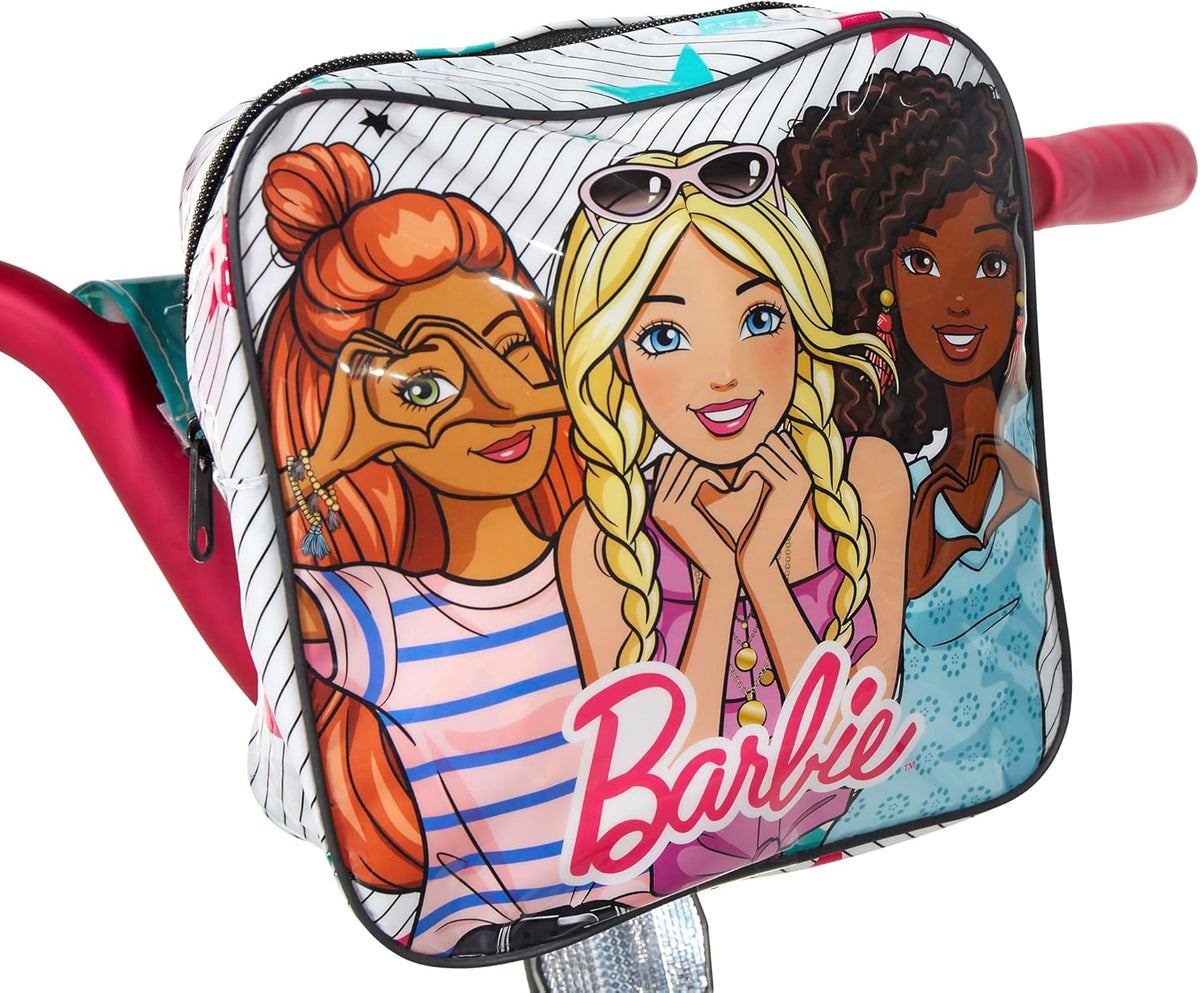 Vélo pour filles Dynacraft Barbie 16 pouces pour enfants de 5 à 7 ans - Design amusant et élégant, robuste et durable, parfait pour les enfants qui apprennent à faire du vélo, facile à assembler, idéal pour les jeunes cyclistes - Enhanced