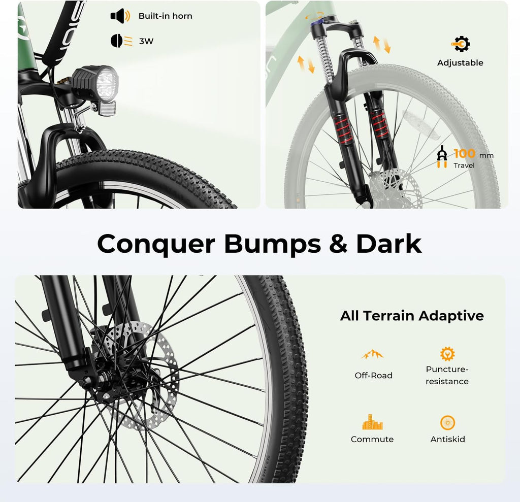 Vélo électrique EB5, moteur 500 W, autonomie 64 km, vitesse 32 km/h - Enhanced