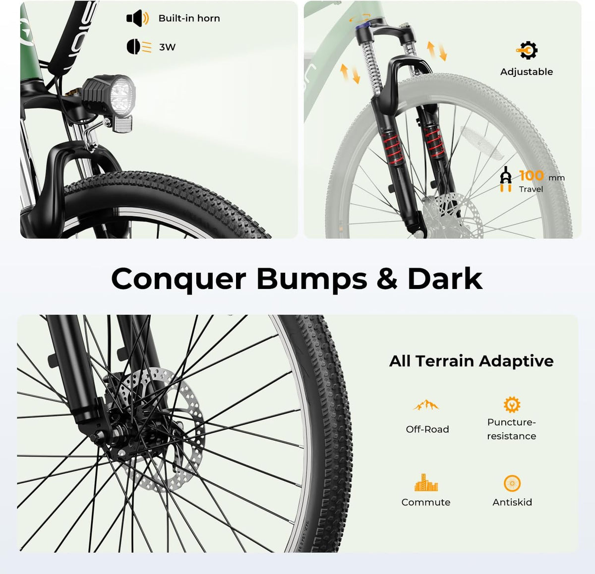 Vélo électrique EB5, moteur 500 W, autonomie 64 km, vitesse 32 km/h - Enhanced