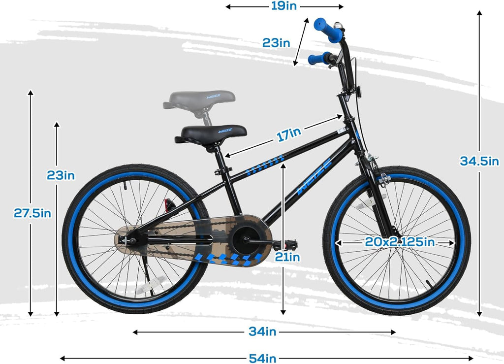 Vélo enfant WEIZE, 16 ou 20 pouces, pour garçons et filles de 4 à 12 ans, taille du cycliste : 104 à 157 cm, frein à rétropédalage, plusieurs coloris disponibles - Enhanced