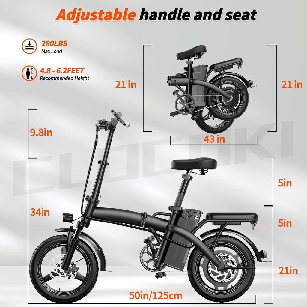 Vélo électrique pliable pour adultes, moteur de 500 W, vitesse maximale de 40 km/h et autonomie de 56 km, mini vélo électrique de 35,5 cm avec batterie amovible de 48 V et 576 Wh, certifié UL, idéal pour les trajets domicile-travail et les