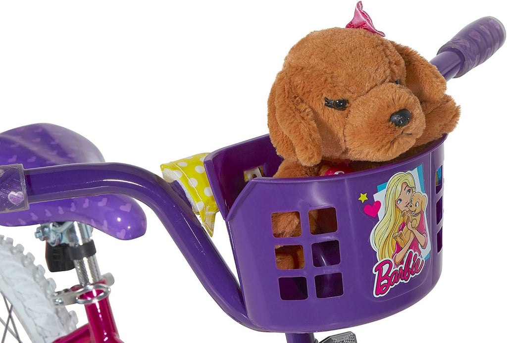 Vélo pour filles Dynacraft Barbie 16 pouces pour enfants de 5 à 7 ans - Design amusant et élégant, robuste et durable, parfait pour les enfants qui apprennent à faire du vélo, facile à assembler, idéal pour les jeunes cyclistes - Enhanced