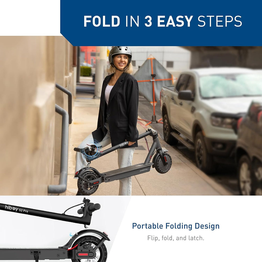 Trottinette électrique Hiboy S2 Pro/X300, moteur 500 W, pneus 10/12 pouces, autonomie 25/38 miles, vitesse 19/23 mph, trottinette électrique pliable pour adultes (usage urbain). - Enhanced