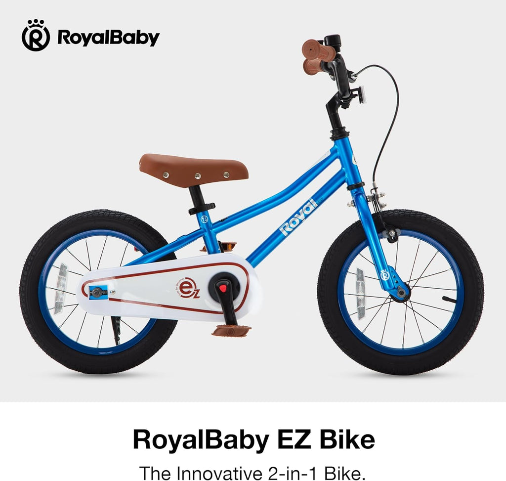 Vélo enfant RoyalBaby Terra EZ Balance, vélo convertible à pédales, 14, 16 et 18 pouces, facile à apprendre à pédaler, pour garçons et filles de 3 à 9 ans, débutants. - Enhanced