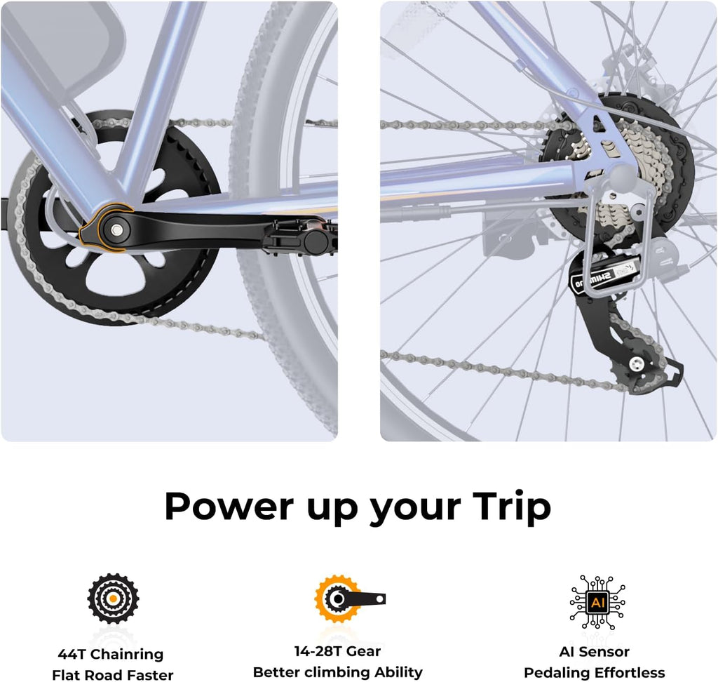 Vélo électrique EB5, moteur 500 W, autonomie 64 km, vitesse 32 km/h - Enhanced