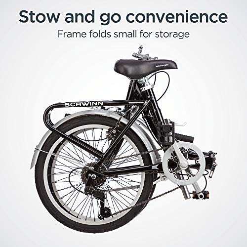 Vélo pliant Schwinn Loop pour adultes (hommes et femmes), roues de 20 pouces, transmission à 7 vitesses - Enhanced