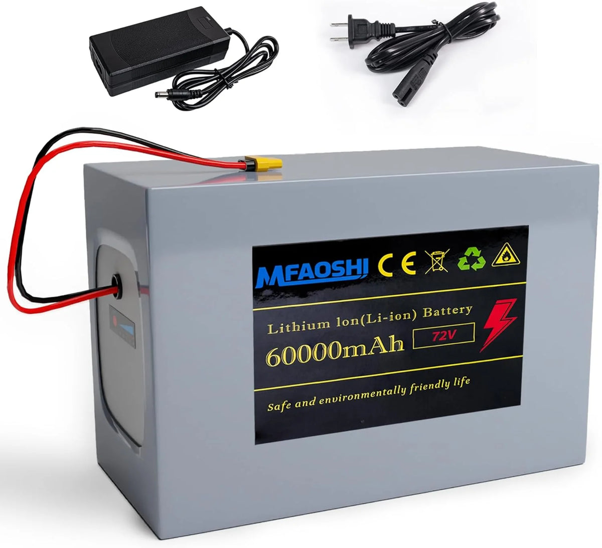 Batterie lithium 72 V 60 Ah pour vélo électrique avec LED et connecteur XT90 - Enhanced