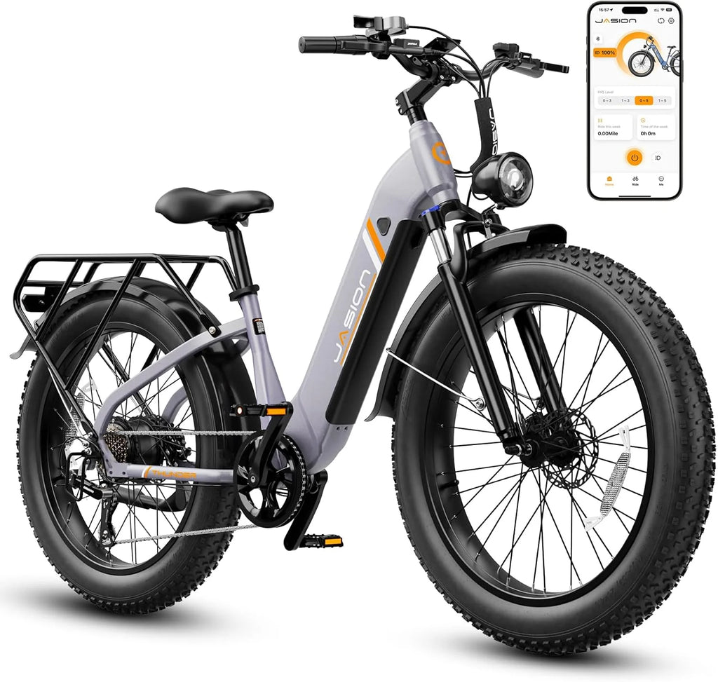 Vélo électrique Thunder 1500 W, vitesse supérieure à 48 km/h, autonomie de 129 km, pneus larges, freins à disque hydrauliques - Enhanced