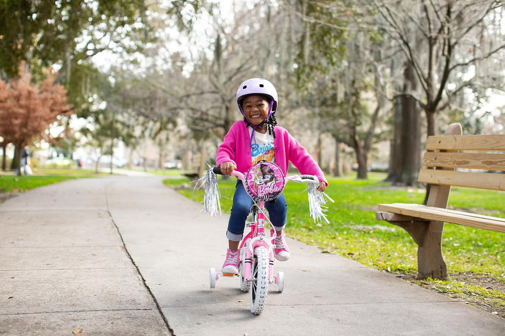 Vélo pour filles Dynacraft Barbie 16 pouces pour enfants de 5 à 7 ans - Design amusant et élégant, robuste et durable, parfait pour les enfants qui apprennent à faire du vélo, facile à assembler, idéal pour les jeunes cyclistes - Enhanced