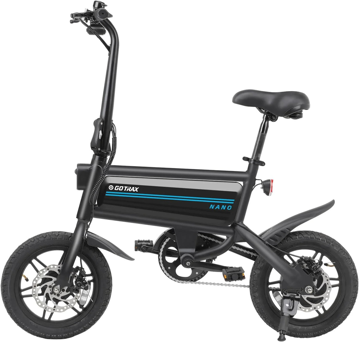 Vélo électrique pliant Gotrax NANO 14, 350 W, autonomie de 41 km, vitesse de 25 km/h, selle réglable, double garde-boue, vélo électrique urbain pour adultes et adolescents - Enhanced