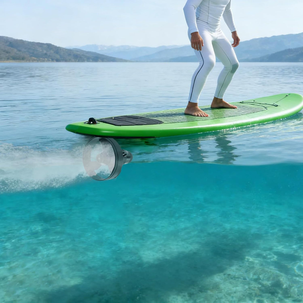 Aileron motorisé électrique 12 V pour paddle, moteur électrique 288 W pour SUP, hélice motorisée pour paddle avec commande par bouton, kit propulseur rechargeable pour planche de surf et kayak (batterie non incluse). - Enhanced