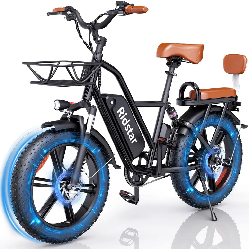 Vélo électrique Bopzin 1000W pour adultes, batterie amovible 48V 15Ah, dimensions : 20 x 4,0 pouces - 1000W - Enhanced