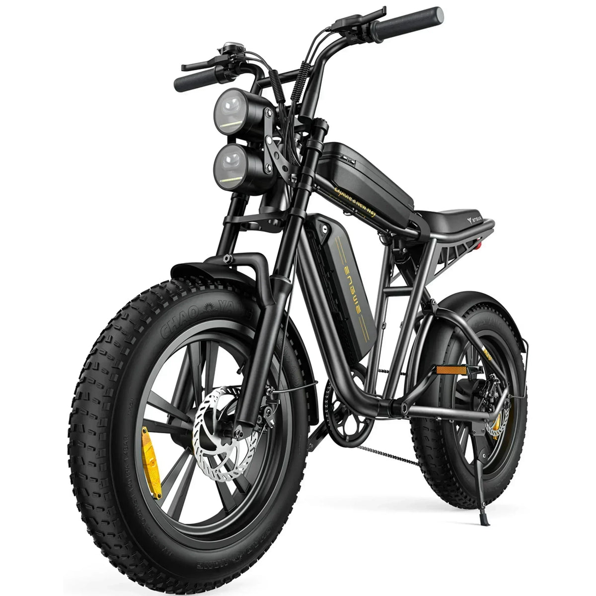 Vélo électrique 1000 W pour adultes, style rétro, 45 km/h, autonomie de 151 km, pneus larges de 51 cm, suspension intégrale, certifié UL - Enhanced