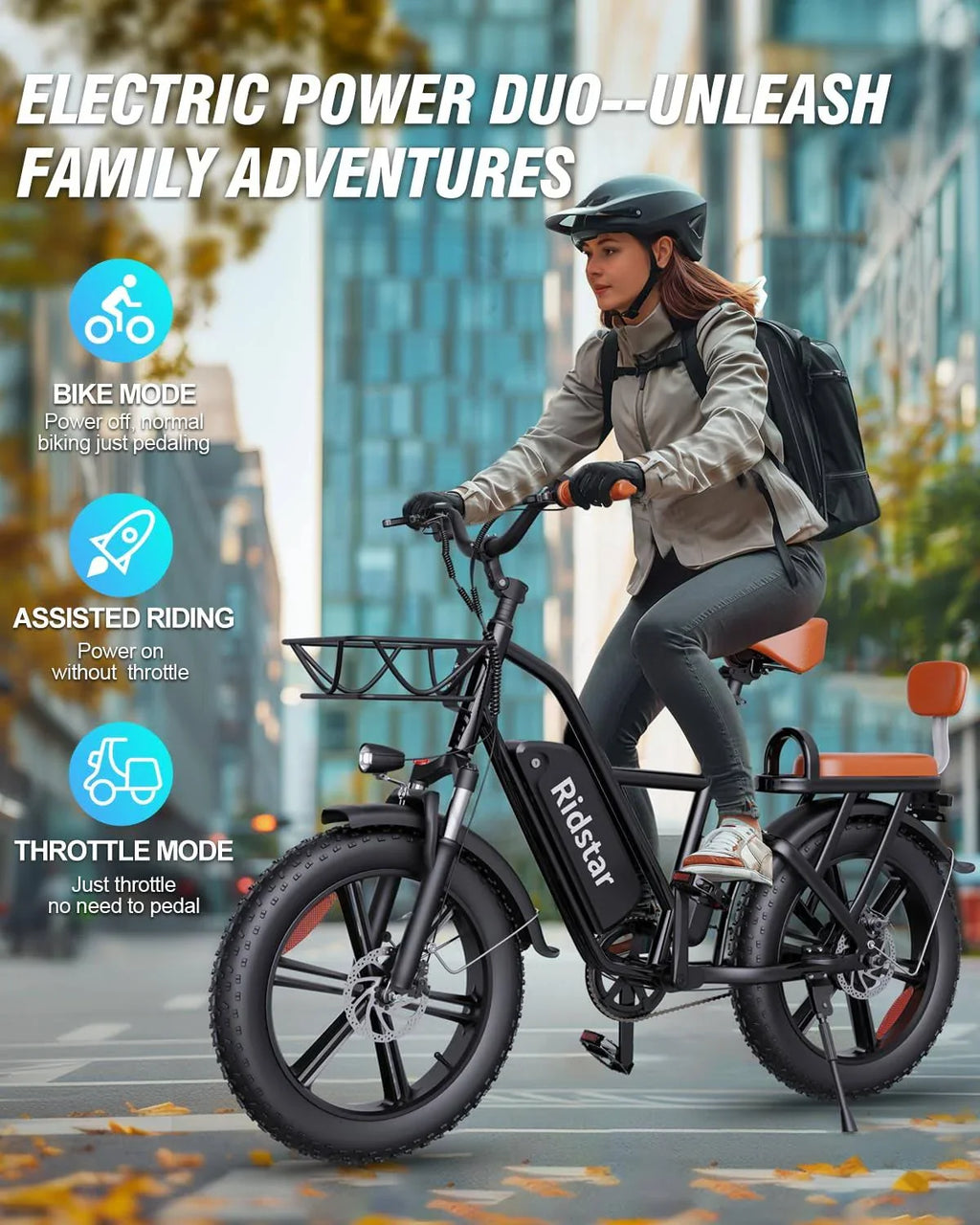 Vélo électrique Bopzin 1000W pour adultes, batterie amovible 48V 15Ah, dimensions : 20 x 4,0 pouces - 1000W - Enhanced