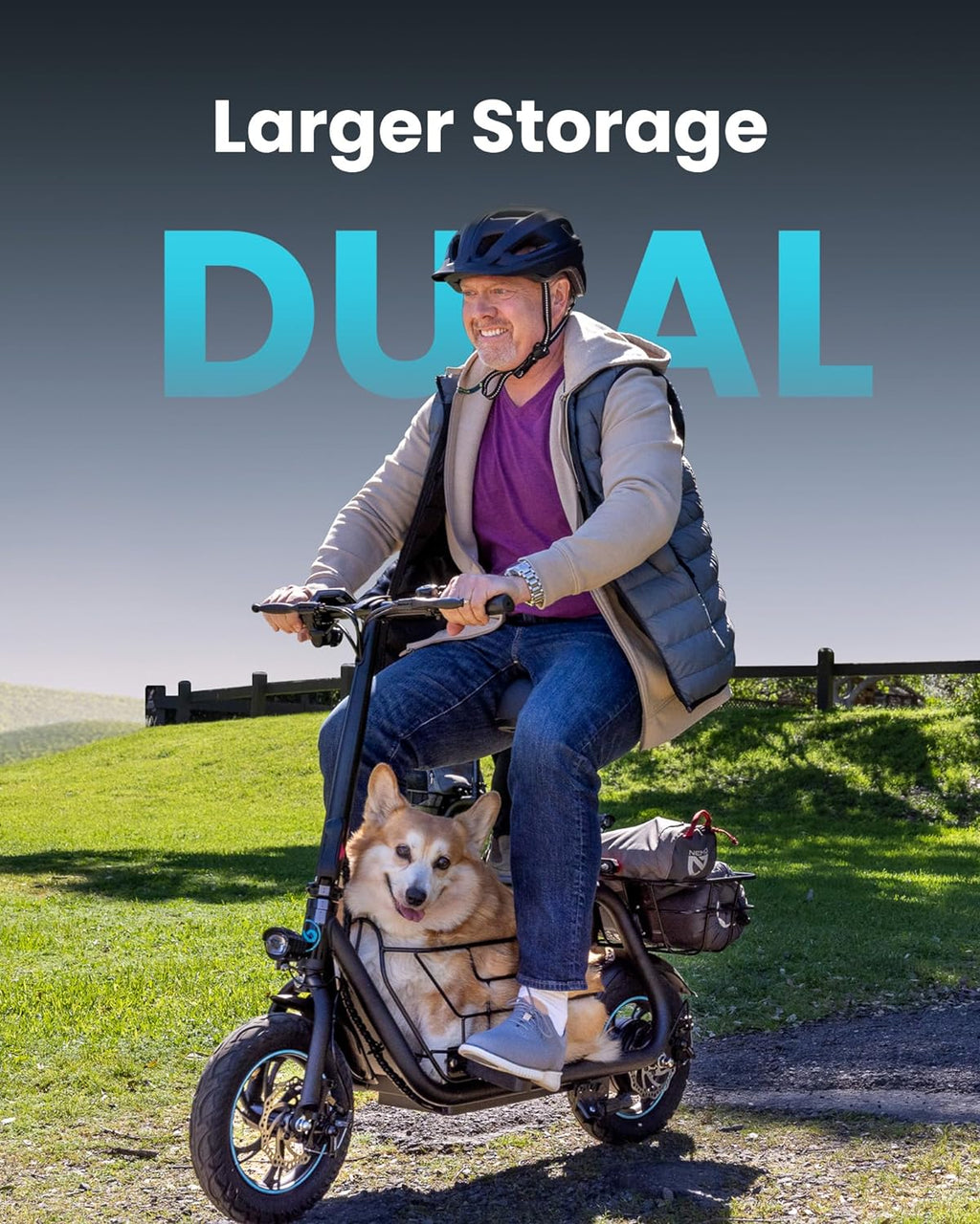 Trottinette électrique pour adultes avec grand panier central - Enhanced