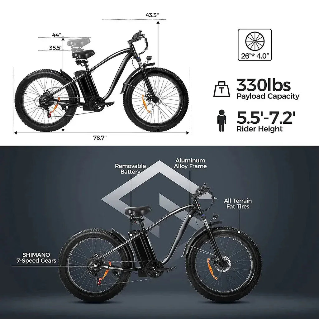 Vélo électrique d'extérieur avec batterie au lithium 48V/15Ah - Enhanced