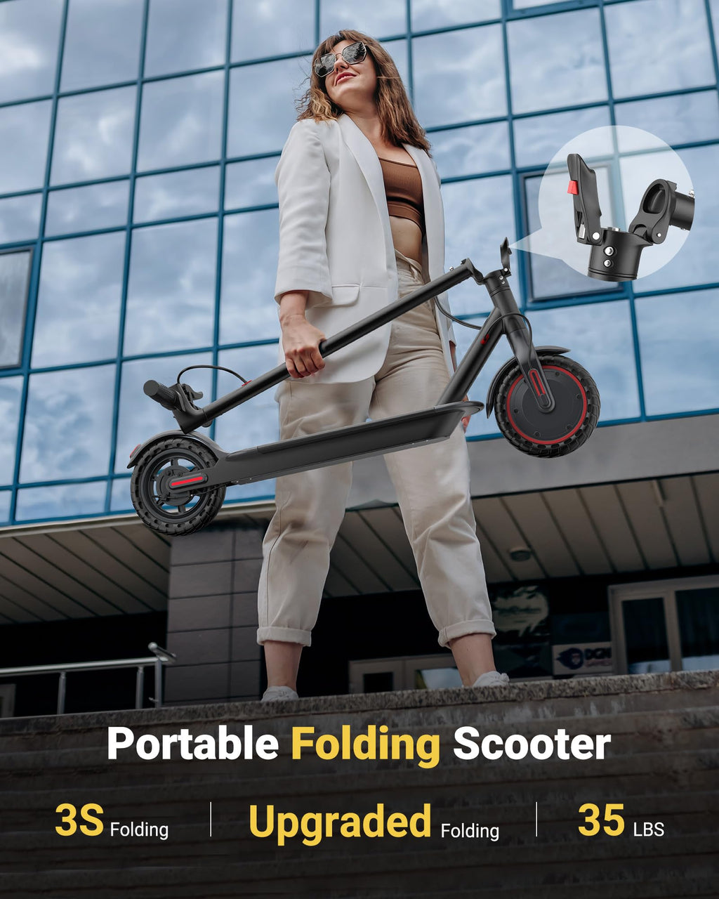 Trottinette électrique MAXSHOT pour adultes - 350 W/500 W, 30/35 km/h - Enhanced