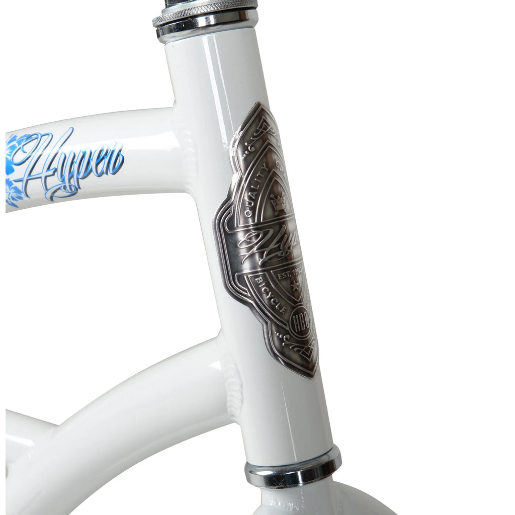 Vélo de plage Hyper Bicycle pour femme, 26 pouces, blanc avec jantes bleues - Enhanced
