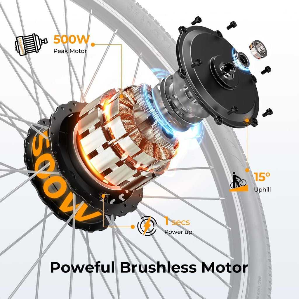 Vélo électrique EB5, moteur 500 W, autonomie 64 km, vitesse 32 km/h - Enhanced