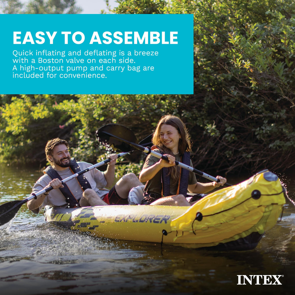 Ensemble de kayak gonflable INTEX Explorer K2 pour 2 personnes - Enhanced