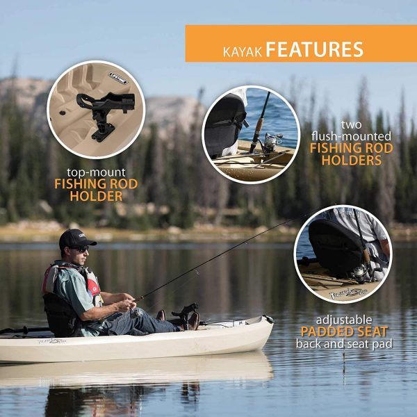 Pack de 2 kayaks de pêche Lifetime 90806 Tamarack Angler 100 C (pagaies incluses) - Enhanced