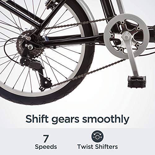 Vélo pliant Schwinn Loop pour adultes (hommes et femmes), roues de 20 pouces, transmission à 7 vitesses - Enhanced