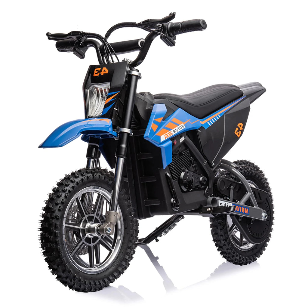 Moto tout-terrain électrique enfant 36 V, 350 W, 25 km/h, LED, poids max. 79 kg – Bleue - Enhanced