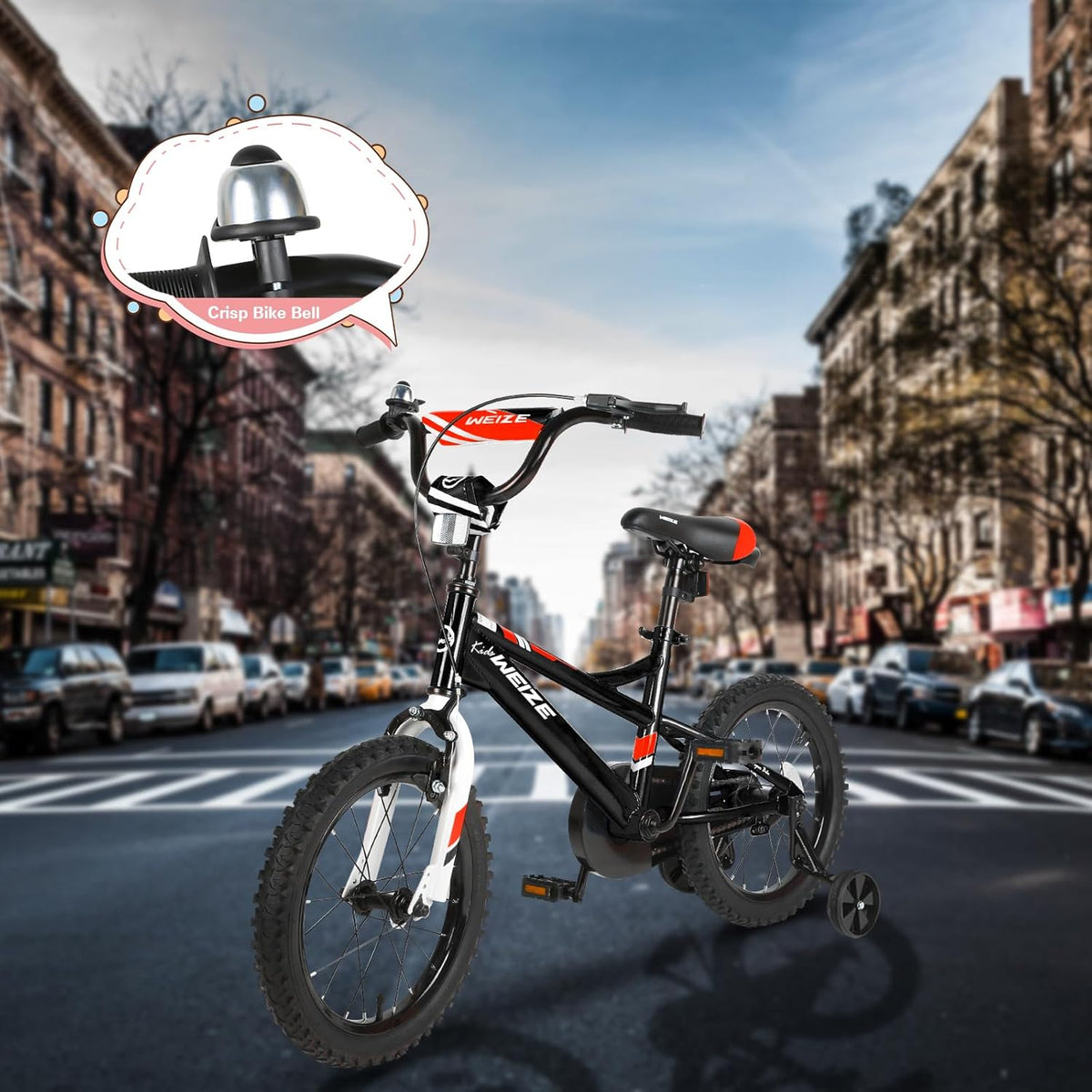 Vélo enfant WEIZE, 14, 16 et 20 pouces, pour garçons et filles de 3 à 12 ans, taille du cycliste : 81 à 152 cm, frein à rétropédalage, plusieurs coloris disponibles - Enhanced