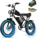 Vélo électrique Q20, 2000 W, 60 km/h, pneus larges de 20 pouces (Q20-1500 W 48 V 20 Ah) - Enhanced